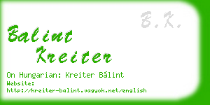 balint kreiter business card
